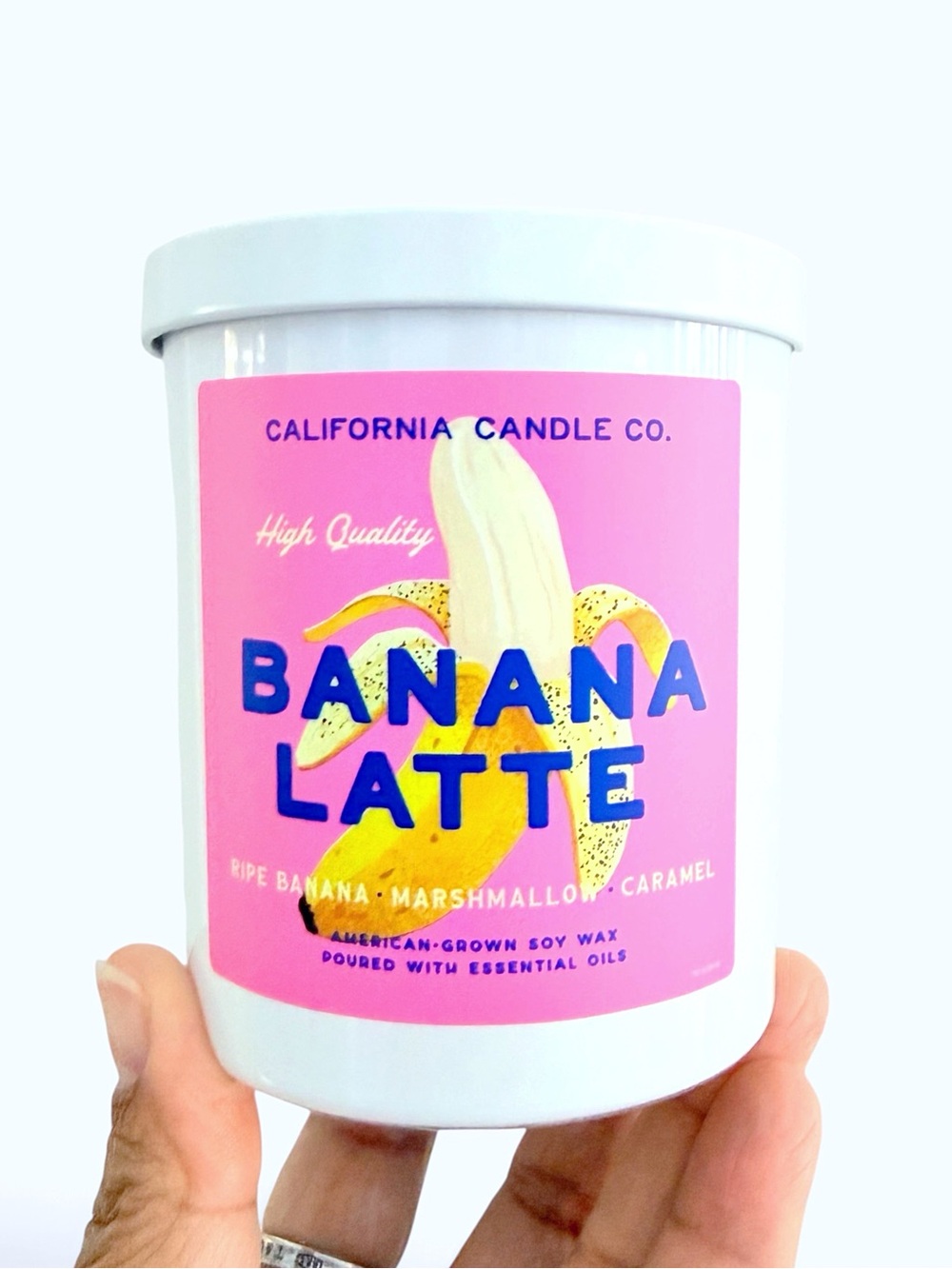 Leoben Company Banana Latte Luxury Scented Candle - Pink
